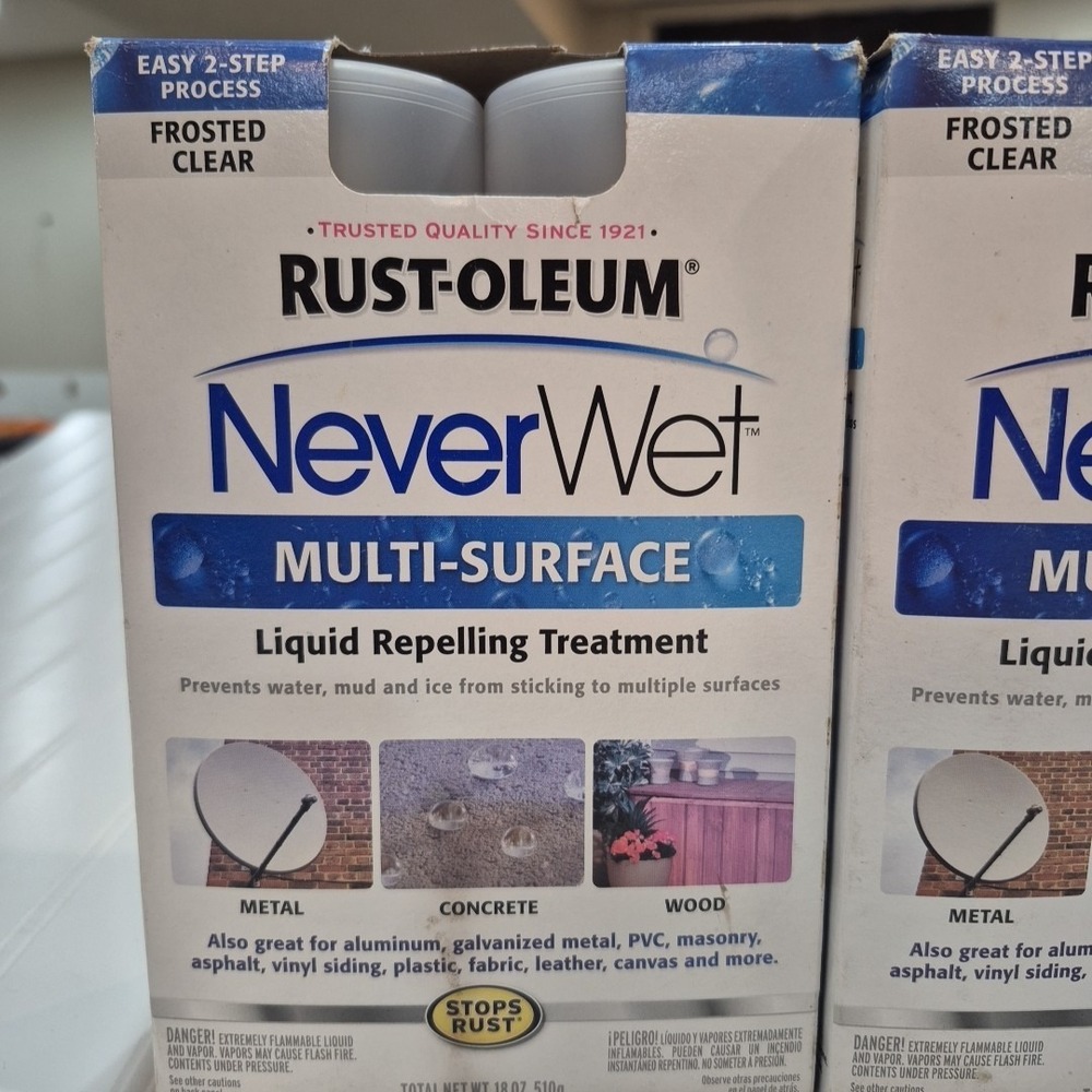 Lot Of 2 Rust-Oleum 18 oz NeverWet Multi Surface Liquid Repellant Waterproof - Picture 2 of 8